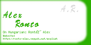 alex ronto business card